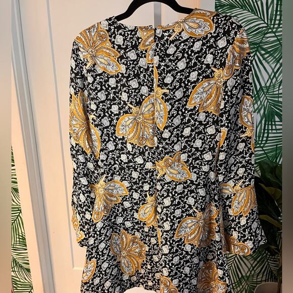 A.L.C. Trixie Paisley Floral Silk Mini Dress Size 4 - Picture 5 of 10